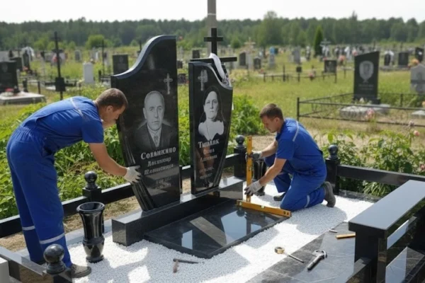 Установка гранитного памятника на могилу в Гомеле | ГранитСнабСбыт